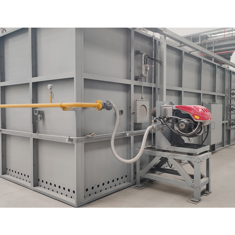 How does the burner design of a direct-fired furnace ensure that the exhaust gas and fuel are fully mixed and burned?